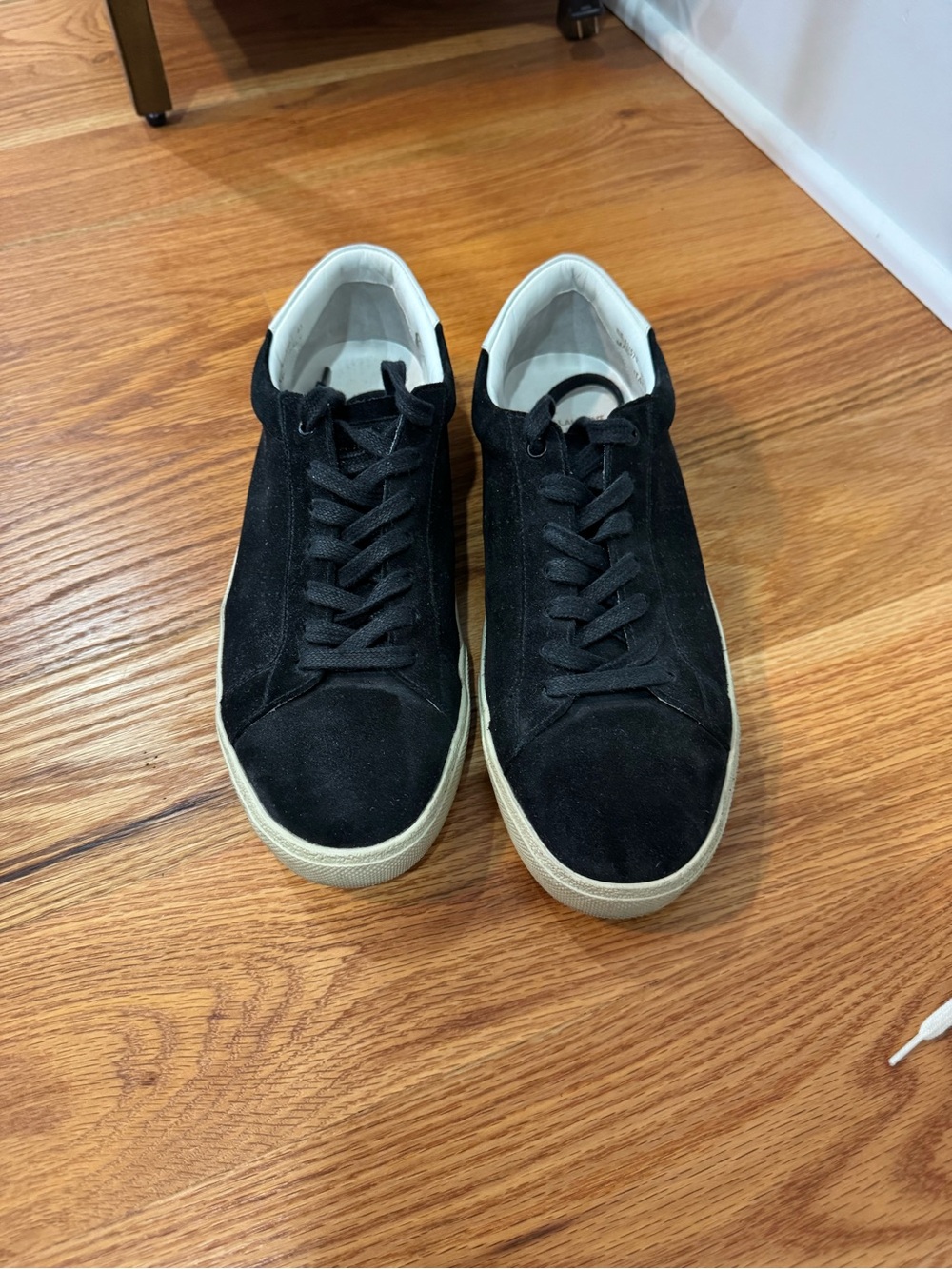 Saint Laurent Paris Mens Low Profile Black Suede Sneaker Size 43